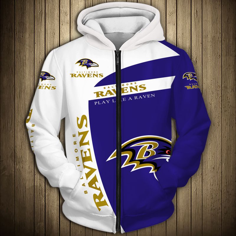 Custom Baltimore Ravens 3D All Over Print Zip Hoodie Perfect Gift For Nfl Fans