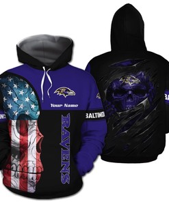 Custom Baltimore Ravens Custom Design Personalized 3D All Over Print Zip Hoodie Perfect Gift For Nfl Fans