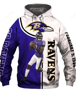 Custom Baltimore Ravens Nfl 8 Lamar Jackson 3D All Over Print Hoodie Perfect Gifts For Football Fans