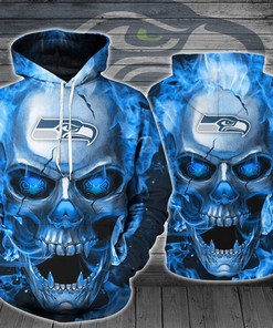 Custom Baltimore Ravens Nfl Skull Fire 3D All Over Print Zip Up Hoodie Perfect Gifts For Football Fans