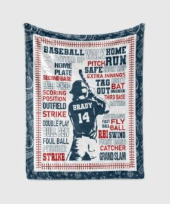 Custom Baseball Blanket, Personlized Gift Ideas For Baseball, Baseball'S Lover Gift