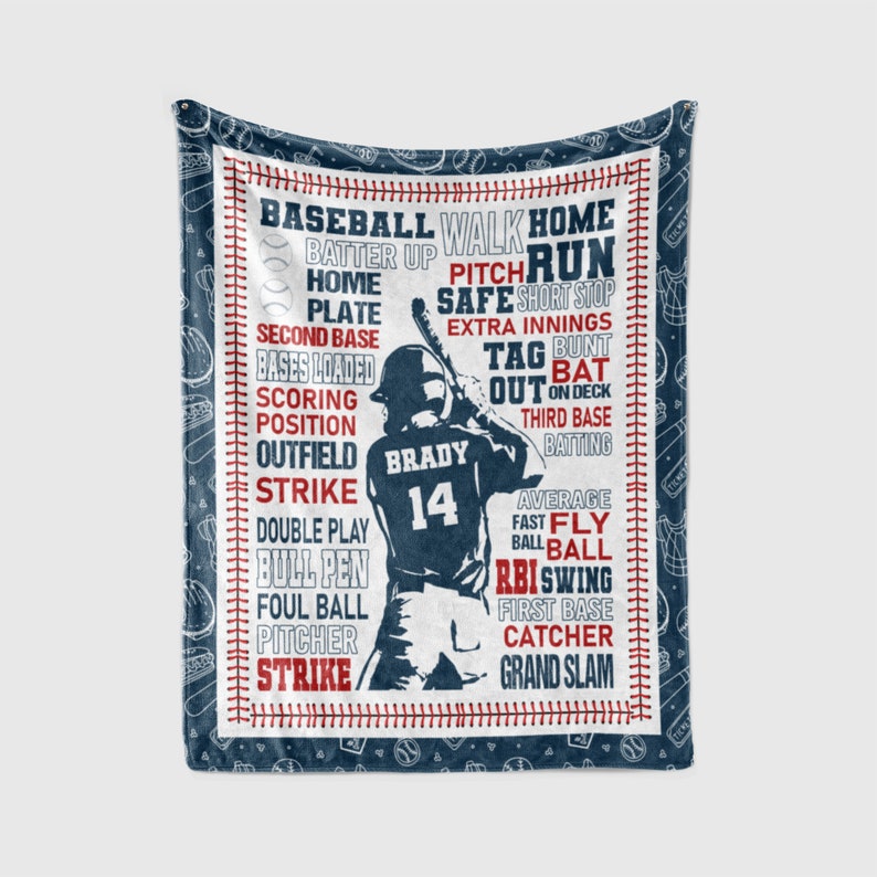 Custom Baseball Blanket, Personlized Gift Ideas For Baseball, Baseball'S Lover Gift