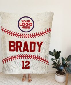 Custom Baseball Blanket, Personlized Gift Ideas For Baseball Player, Baseball'S Lover Gift.