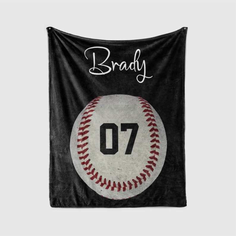 Custom Baseball Blanket With Name And Number, Baseball'S Lover Gift