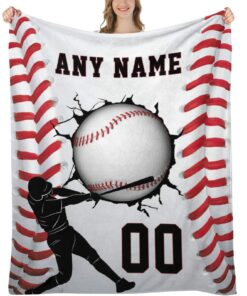 Custom Baseball Blankets With Name Sports