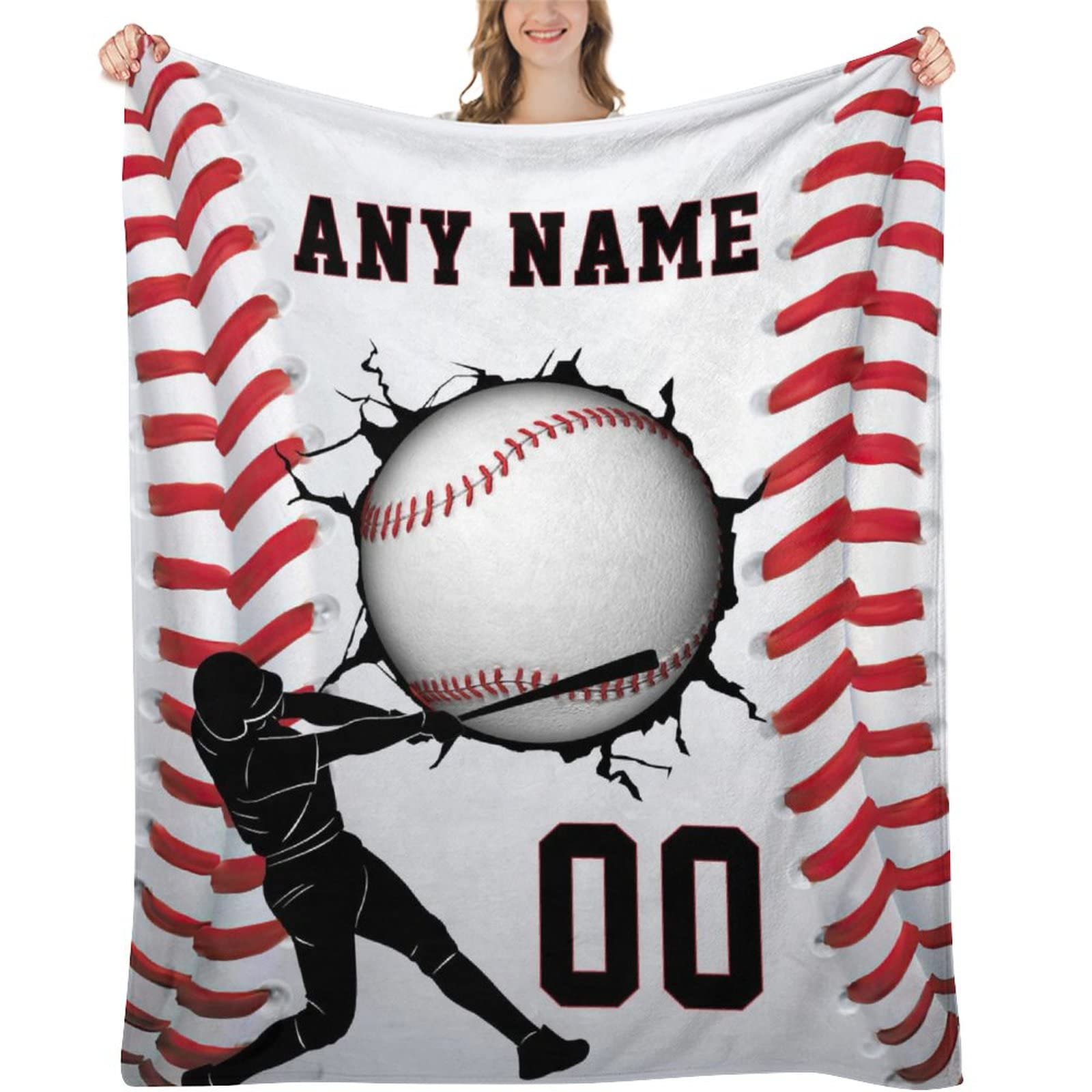 Custom Baseball Blankets With Name Sports