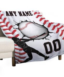 Custom Baseball Blankets With Name Sports