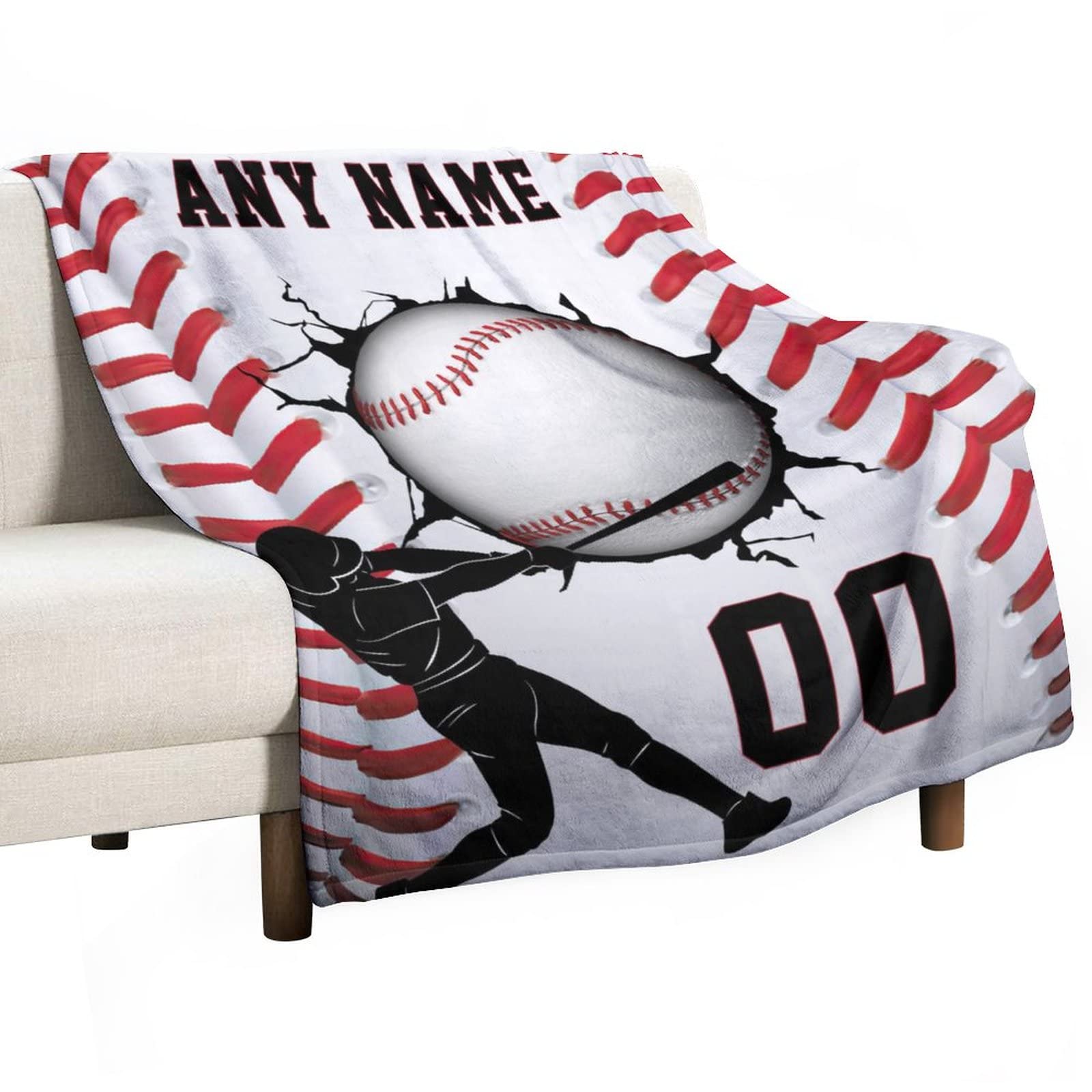 Custom Baseball Blankets With Name Sports