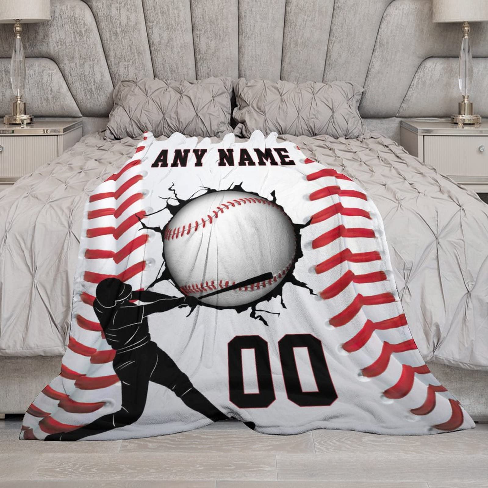 Custom Baseball Blankets With Name Sports