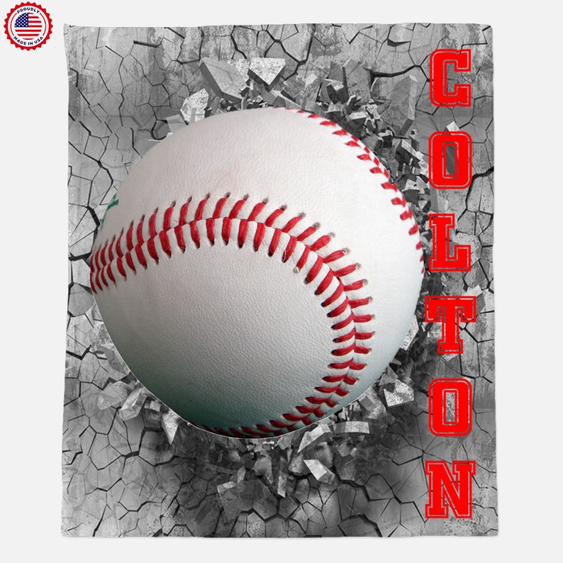 Custom Baseball Name Blanket, Décor Home
