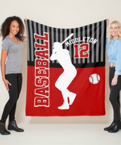 Custom Baseball Sport Sherpa Fleece Blanket, Lovers Baseball