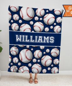Custom Blanket, Personalized Baseball Blanket, Sports Gift, Baseball Blanket Gift, Gift For Baseball Player, Team Gift