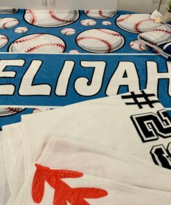 Custom Blanket, Personalized Baseball Blanket, Sports Gift, Baseball Blanket Gift, Gift For Baseball Player, Team Gift