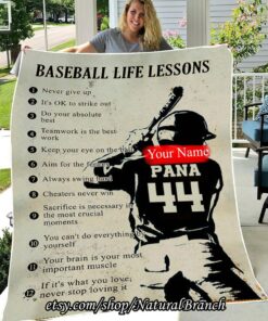 Custom Blanket, Personalized Baseball Life Lessons Fleece Sherpa Blanket