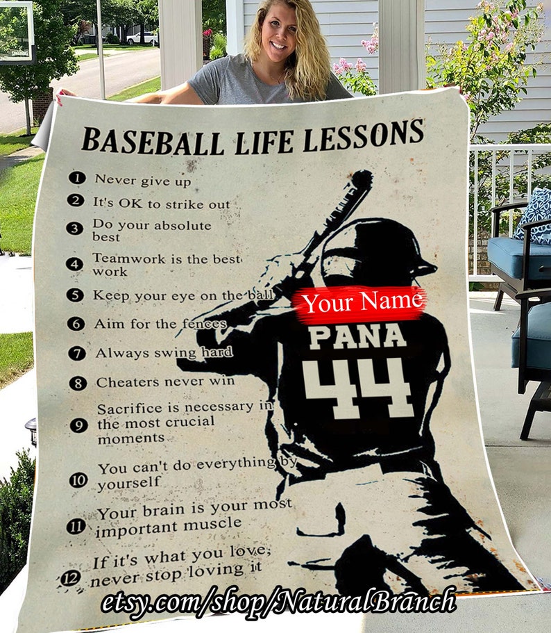 Custom Blanket, Personalized Baseball Life Lessons Fleece Sherpa Blanket