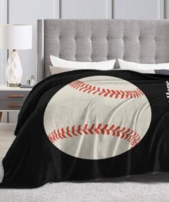 Custom Blanket With Name Personalized Baseball Fleece Sherpa Blanket