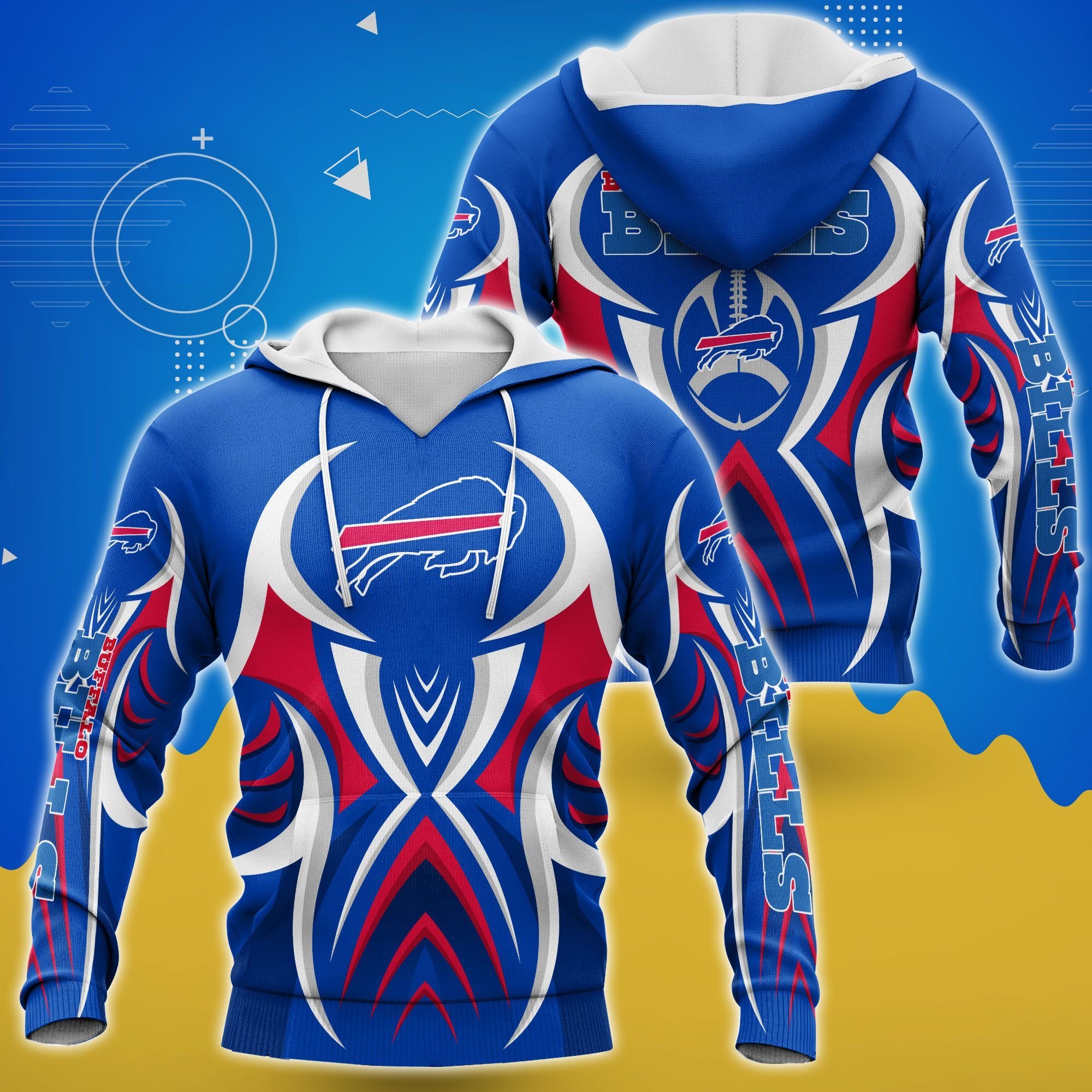 Custom Buffalo Bills 3D All Over Print Zip Hoodie Style 7 Perfect Gifts For Football Fans