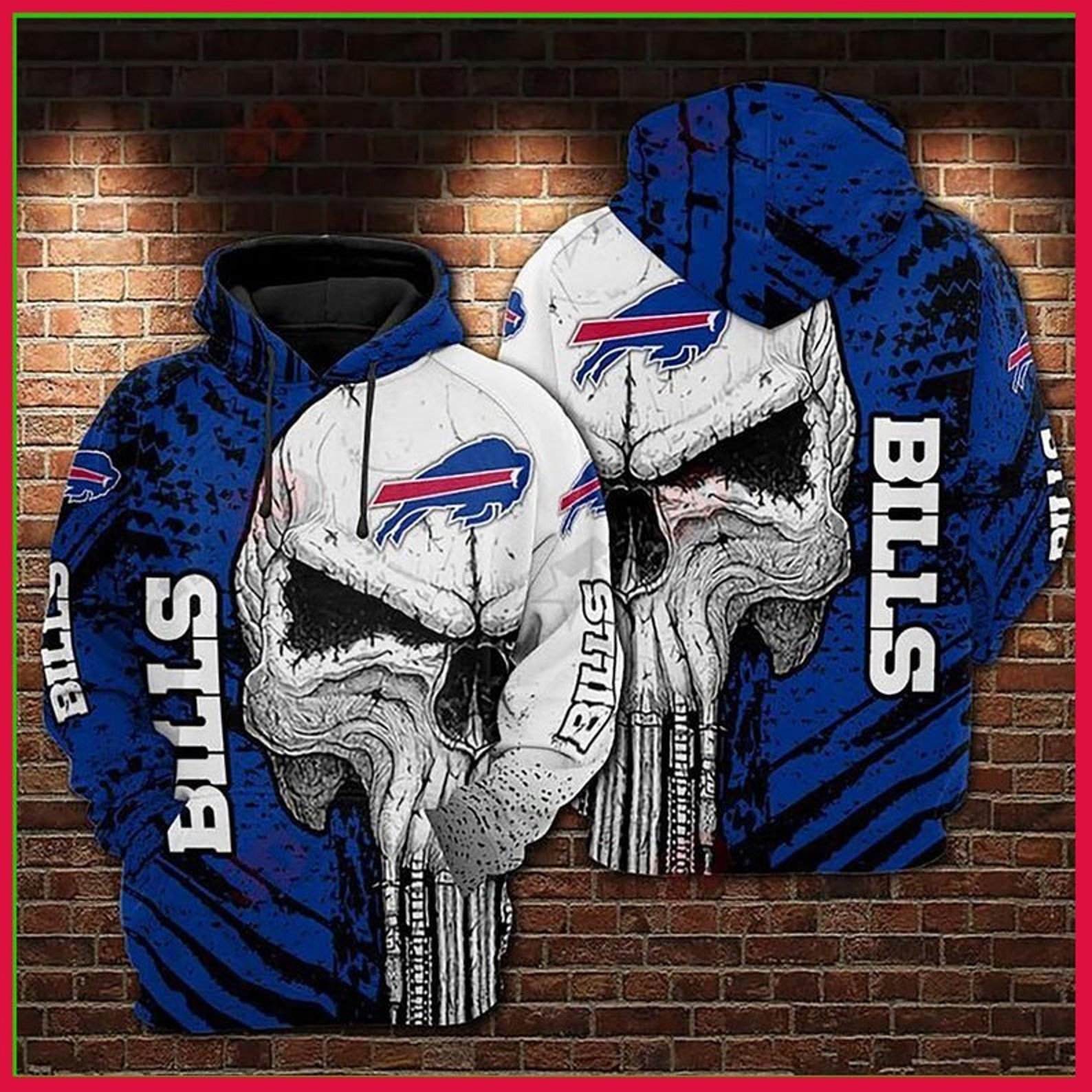 Custom Buffalo Bills American Football 3D All Over Print Zip Hoodie Perfect Gifts For Football Fans