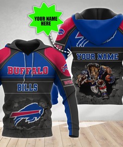 Custom Buffalo Bills Broken Wall All Over Print Zip Up Hoodie