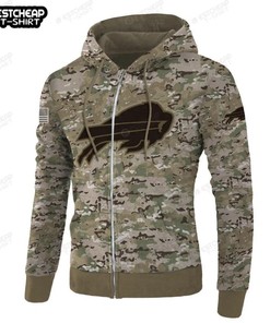 Custom Buffalo Bills Camo 3D All Over Print Zip Hoodie Perfect For Nfl Fans