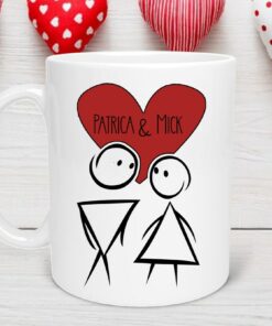 Custom Cartoon Love Valentine Mug, Couples Valentines Mug, Funny Valentine's Mug, Valentine's for Him, Valentines