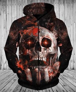 Custom Cleveland Browns Zipper Hoodie With 3D Skull Design Perfect Gift For Nfl Fans