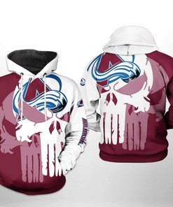 Custom Colorado Avalanche Nhl Team Skull 3D All Over Print Zip Up Hoodie Option Present