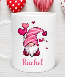 Custom Gnomes Valentine's Day Mug, Gnomes Valentines Day Mug, Personalized Mug, Custom Name Mug, Valentines Day Gift