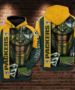 Custom Green Bay Packers Joker Unisex 3D All Over Print Hoodie With Zipper, Nfl Zip Up Hoodie