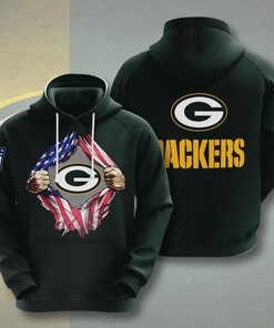 Custom Green Bay Packers Nfl American Ripped 3D Hoodie With Zipper