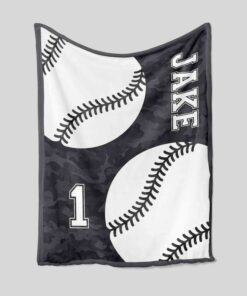 Custom Name And Number Baseball Team Blanket, Sport Blanket