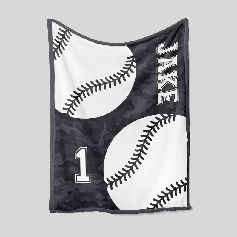 Custom Name And Number Baseball Team Blanket, Sport Blanket