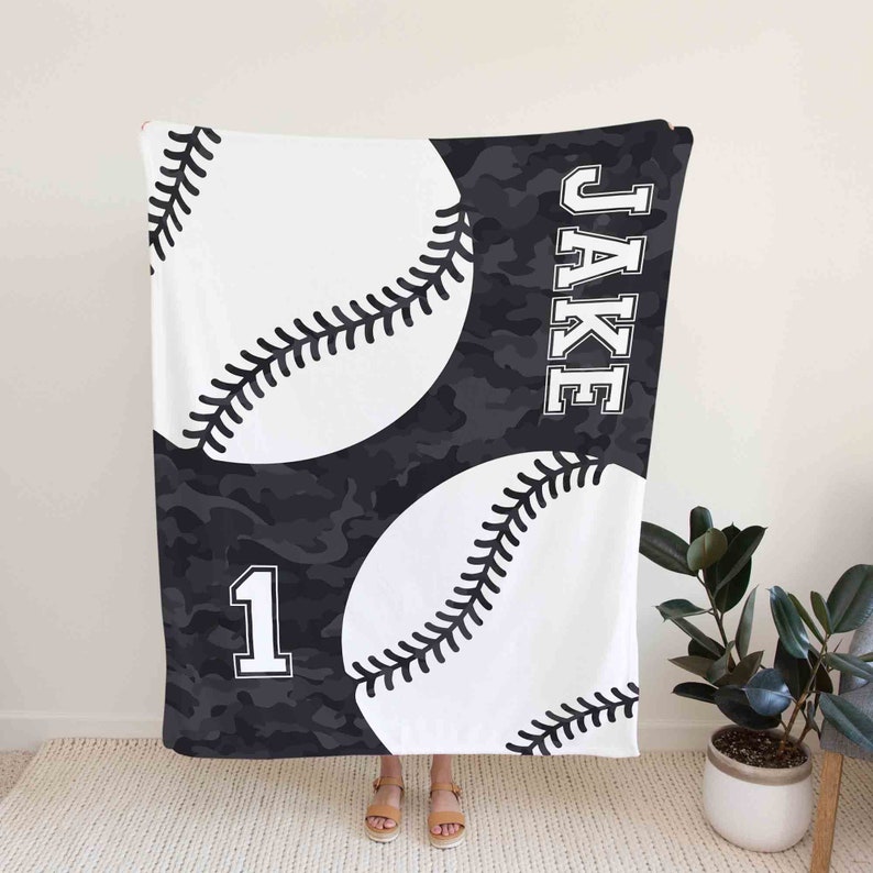 Custom Name And Number Baseball Team Blanket, Sport Blanket
