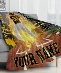 Custom Name Baseball Blanket, Baseball Player Gifts