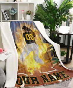 Custom Name Baseball Blanket, Baseball Player Gifts