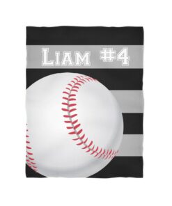 Custom Name Baseball, Personalized Baseball Blanket