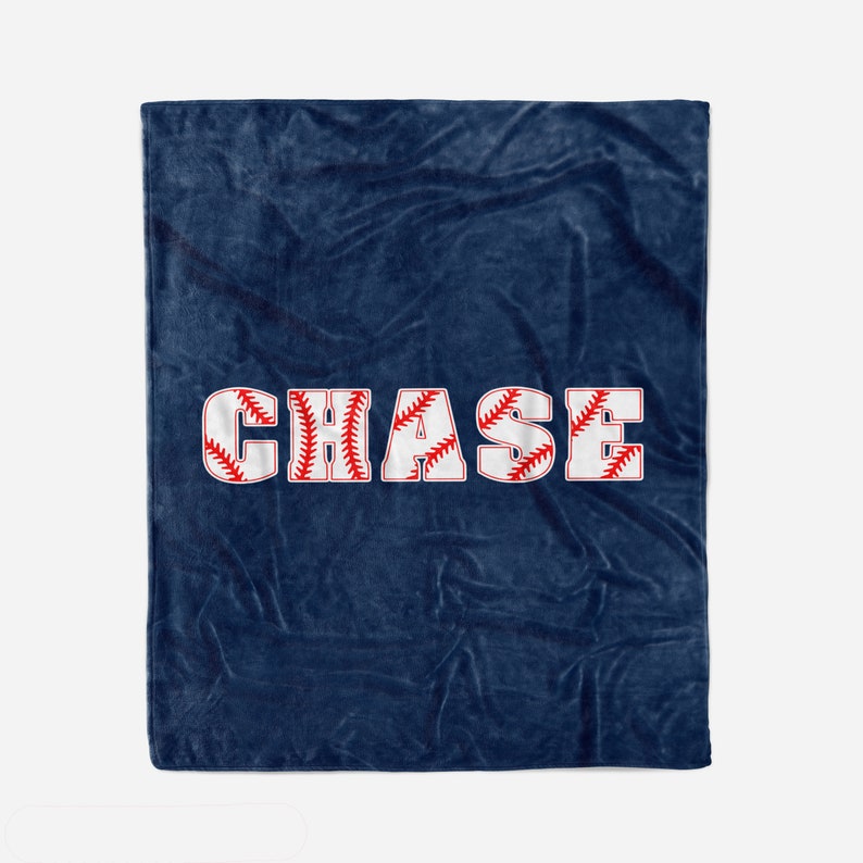 Custom Name Blanket, Personalized Baseball Blanket, Sports Gift, Baseball Blanket Gift
