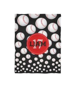 Custom Name Blanket, Personalized Throw Blanket- Baseball