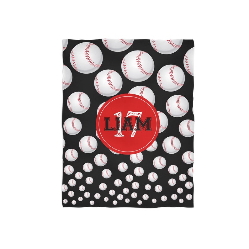 Custom Name Blanket, Personalized Throw Blanket- Baseball
