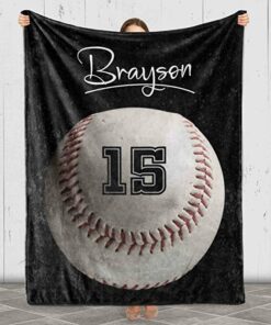 Custom Name Family Gifts For Baseball Players Blanket, Sports Lovers