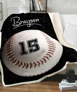 Custom Name Family Gifts For Baseball Players Blanket, Sports Lovers