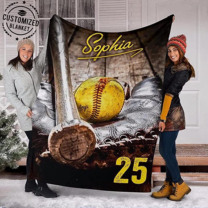 Custom Name Number Softball Old School Ball Gift For Fan Lovers
