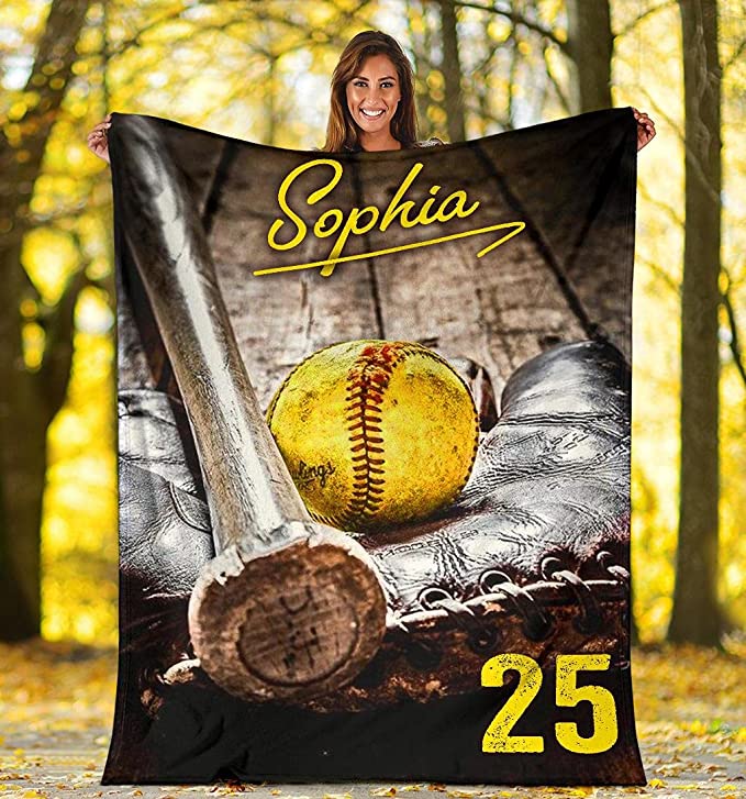 Custom Name Number Softball Old School Ball Gift For Fan Lovers
