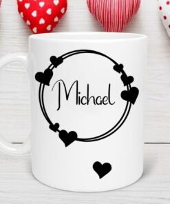 Custom Name Valentine Day Mug, Lover Mug, Name Mug, Personalized Mug, Valentines Day Mug, Gift For Husband, Romantic Gift