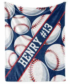 Custom Name With Number Baseball Blanket