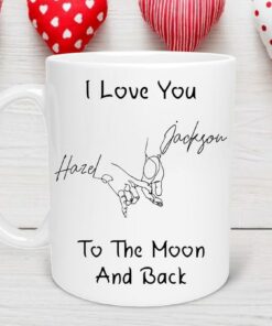 Custom Names Valentines Day Mug, Gift For Boyfriend, Personalized Name Mug, 1st Anniversary Gift, Custom Couple Mug