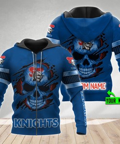 Custom Newcastle Knights Nrl Skull Custom 3D All Over Print Hoodie