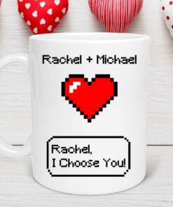 Custom Pokemon Mug, Pixel Mug, 8 Bit Mug, Nerd Mug, Geek Mug, I Choose You Mug, Valentine's Day Mug, Romantic Mug