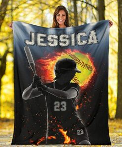 Custom Softball Player Fireball Gift For Fan Lovers, Gifts For Sports Lovers