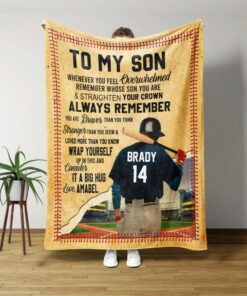 Custom To My Son Blanket, Gift Ideas For Your Son, Personalized Baseball Blanket With Name, Gift Parents.